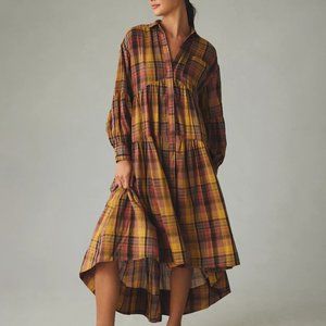 Anthropologie Pilcro Long-Sleeve Tiered High-Low Dress